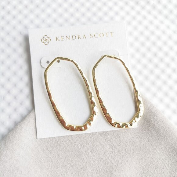 Kendra Scott Gold Textured Earrings - Picture 4 of 4